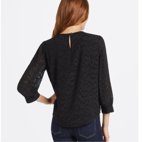 Draper James • Black Belle Meade Leopard Print Blouse - Picture 11 of 11